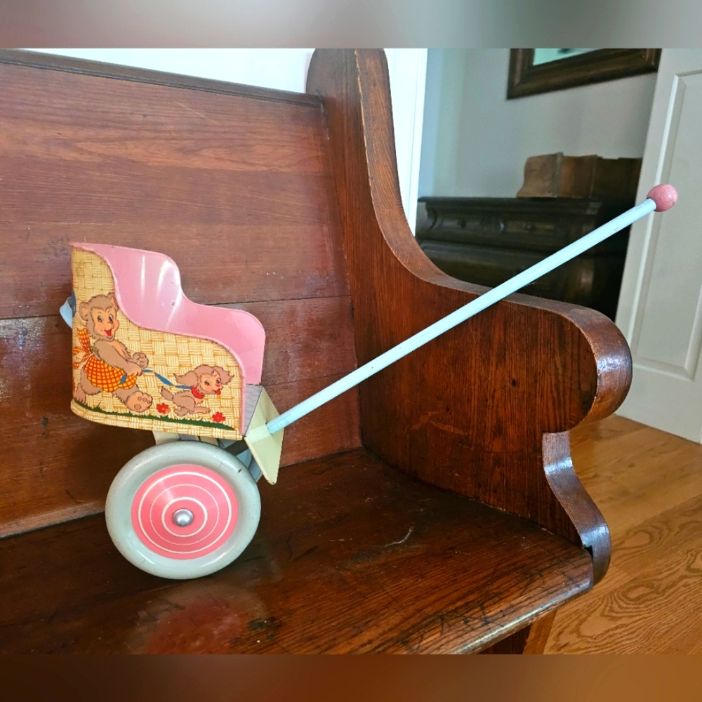 Vintage Tin Litho Pull Toy